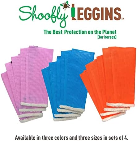 SHOOFLY Horse Leggins, Patented Loose Fitting Boots, Breathable Plastic Mesh (Blue/Mini)