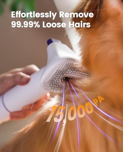 oneisall Dog Hair Vacuum Shedding Grooming Brush Kits for Pet Thick Coats
