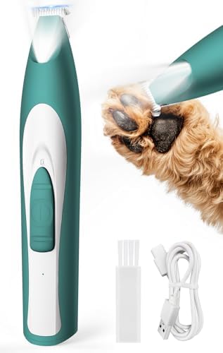 oneisall Low-Noise Dog Paw Trimmer with LED Light (Green)