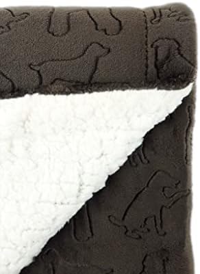 American Kennel Club Premium Velvet Sherpa Pet Blanket Soft and Warm Pet Throw for Dogs & Cats – 40”x30” - Brown