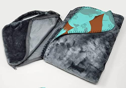 Caroline's Treasures MLM1012TBLT Longhaired Red Dachshund Soft Travel Blanket with Bag Airplane Blanket, Indoor Outdoor Camping Blanket for Traveling, Picnics, Beach Trips, Concerts