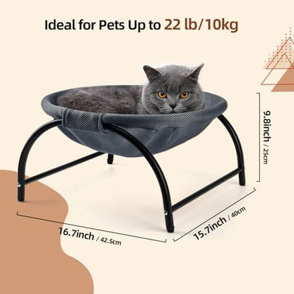 LIFLIX Raised Cat Hammock Bed, Standing Cat Cot with Washable Mesh, Pet Bed for for Kittens,Dark Blue