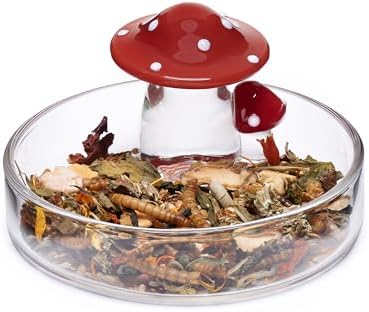 Niteangel Hamster Feeding & Food Bowls: Mushroom Glass & Chew-Resistant