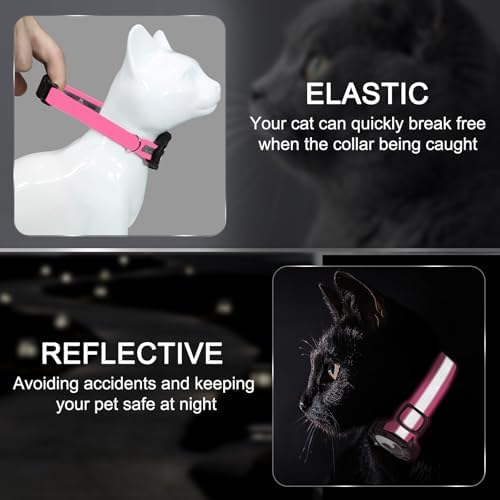 Reflective AirTag Cat Collar, Integrated Cat Collar with Air Tag Holder