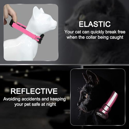 Reflective AirTag Cat Collar, Integrated Cat Collar with Air Tag Holder