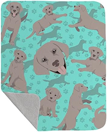 Caroline's Treasures MLM1053LQB Grey Labrador Retriever Quilted Blanket 50x60 Artwork Pattern Quilted Throw Blanket for Bed, Couch, Sofa, Soft and Lightweight