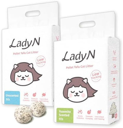 Lady N Pellet Tofu Cat Litter, Yosemite Combo, Probiotic Odor-Control 18lb