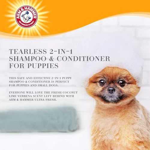 Arm & Hammer Tearless Puppy Shampoo, Coconut Lime Verbena, 16 Fl Oz, 2-Pk