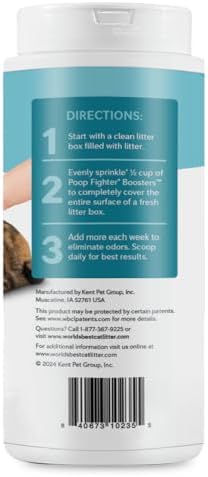 World's Best Cat Litter Boosters Poop Fighter, 18 oz Canister, Pack of 2