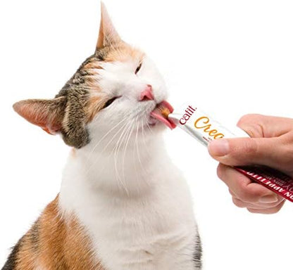 Catit Creamy Lickable Cat Treat, Healthy Cat Treat, Salmon, 24 Pack