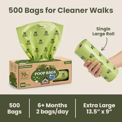 Pogi's Poop Bags – Large, Leak-Proof Dog Waste Bags for Yard or Home Use, Fresh Scent (Single Roll, 500-Count) (Pack of 3)