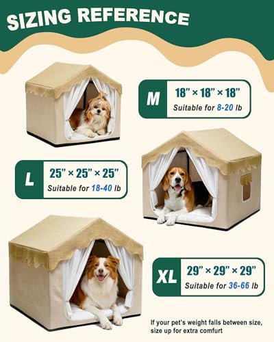 Boho Dog House Indoor, Soft Cozy Dog Cave for Medium & Large Dogs