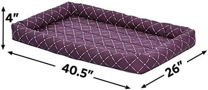 MidWest Homes for Pets 40242-PLD Quiet Time Couture Ashton Bolster Pet Bed, X-Large Dog/42, Plum