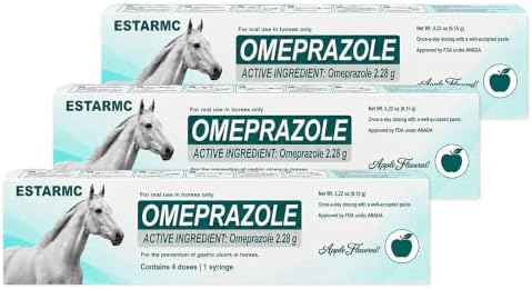 3 Pack (omeprazole) Oral Paste Syringe (6.15 gm) for Horses,Apple Flavor