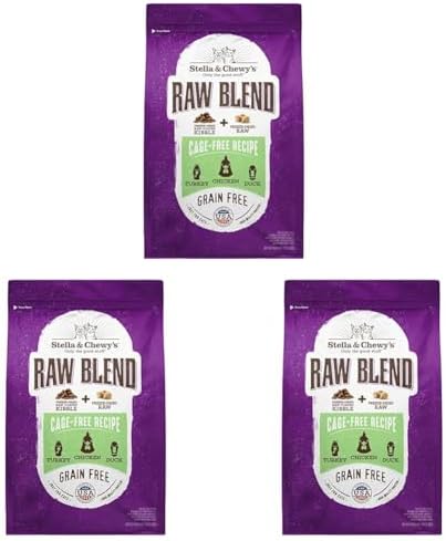Stella & Chewy's Raw Blend Premium Kibble Cat Food – Grain Free, Protein Rich Meals – Cage-Free Poultry Recipe – 5 lb. Bag (Pack of 3)
