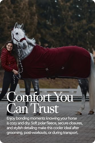 HORZE Kiel Horse Blankets for Real Horses, Fleece Horse Cooler Sheet