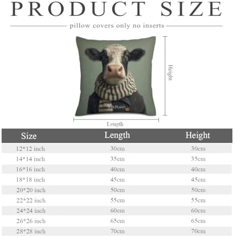 InkRain Winter Animal Cute Black and White Cow Pillow Cover 24x24 Inch Set of 2 Home Decor Decorative Cotton Linen Illustration Pillowcases for Living Room House Sofa