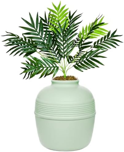 Good Pet Stuff Original Hidden Litter Box Planter, Decorative Cat Litter Enclosure with Carbon Filter, Artificial Palm Plant, Upgraded Design, Easy to Clean, Base Kit, Seagrass Green