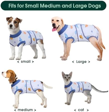 Kuoser Recovery Suit for Dogs Cats, Soft Dog Surgery Suit Female Male Spay