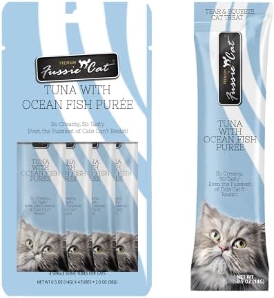 Fussie Cat Tuna with Ocean Fish Puree Grey 4 Count (Pack of 3)
