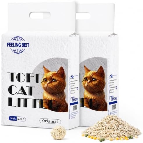 Tofu Cat Litter, Plant-Based Flushable Fast Clumping 11.2 lb, 2 Bags