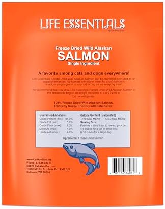 Life Essentials by Cat-Man-Doo | Freeze Dried Salmon Treats | 5oz Bag (2pk)
