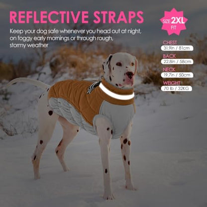 AOFITEE Dog Coats for Extra Large Dogs Warm Waterproof Dog Winter Jacket