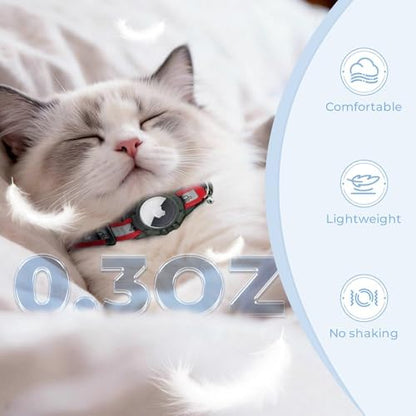 Breakaway AirTag Cat Collar, Reflective Cat Tracker Collar with Bell