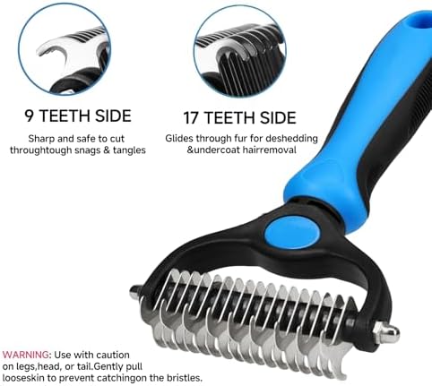 NVNAN 5-Piece Pet Grooming Kit with Deshedding Rake for dogs and cats