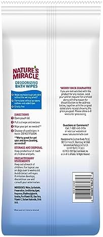 Nature's Miracle Deodorizing Bath Wipes Sunkissed Breeze Scent, 100 Count (Pack of 3)