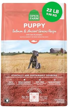 Open Farm Ancient Grains Dry Puppy Food, Wild Caught Salmon Kibble, 22lb