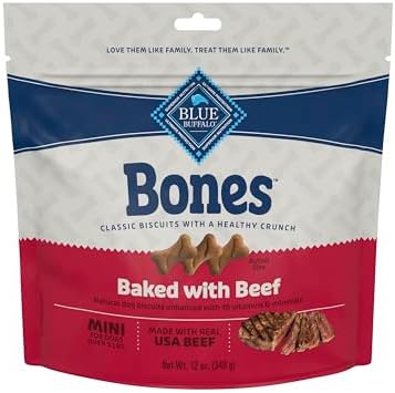 Blue Buffalo Bones Beef Mini Dog Biscuits, 12 oz, 4 ct