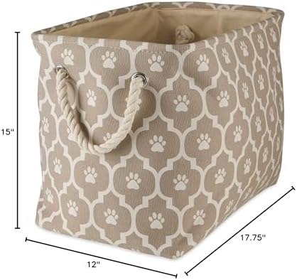 Bone Dry 6192 Pet Storage Collection Lattice Paw Print, Large Rectangle, Stone
