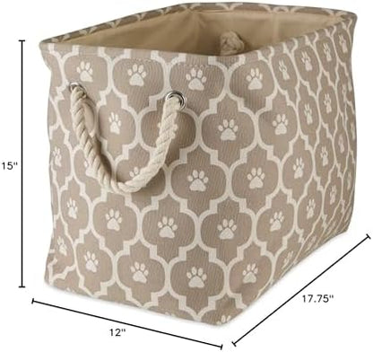 Bone Dry 6192 Pet Storage Collection Lattice Paw Print, Large Rectangle, Stone