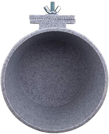Lixit® Kennel Cage Food or Water Bowl, Non Spill Hanging Removable Dog Crate Bowls, Carrier Water-Food Bowl for Dogs or Cats, Attaches to Cages for Feeding and Drinking, Gray, 20 Oz (Pack of 6)