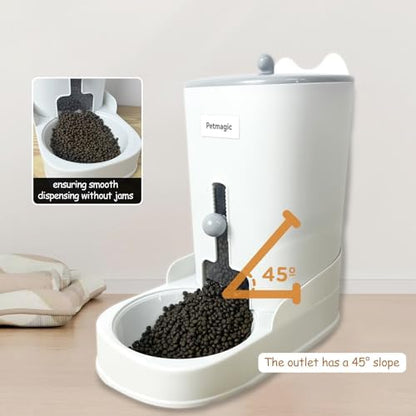 Gravity Cat Feeder By Petmagic,Cat Food and Water Bowl Set.