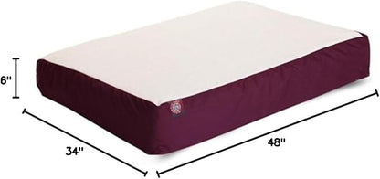 34x48 Burgundy Orthopedic Double Pet Bed By Majestic Pet Products-Large/Extra Large