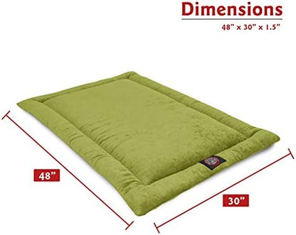 Majestic Pet Dog Crate Mat - Machine Washable Soft Plush Pet Bed Pad for Crates & Kennels | USA Crafted | 48"x30" Villa Apple