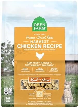 Open Farm Harvest Chicken Recipe Freeze Dried Raw Morsels for Cats, 3.5oz