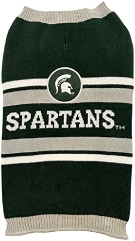 Pets First NCAA Michigan State Spartans Dog Sweater, Size Extra Small. Warm and Cozy Knit Pet Sweater with NCAA Team Logo, Best Puppy Sweater for Large and Small Dogs, Team Color (MS-4179-XS)