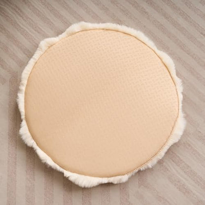 SHENGOCASE 2-Pack 20" Beige Round Faux Rabbit Fur Pet Cat Dog Bed Cushion Pad Mat, Cat Tree Tower Replacement Cushion Pad for Carrier House Cage Crate Kennel Furniture
