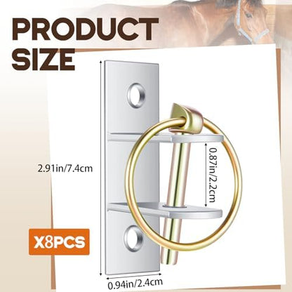 8 Pcs Water Bucket Hooks for Horses with Pin Heavy Duty Wall Mounted Horse Feed Bucket Hangers Holders Metal for Horse Stall Stable Barn Animal Supplies