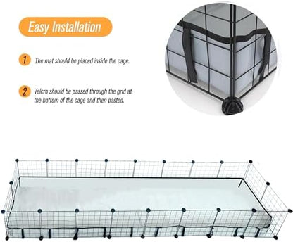 Guinea Pig Cage Liner Tarp Bottom Waterproof and Washable Base Also for Rabbits, Bunny, Chinchesillas, Hedgehog, Ferrets and Other Small Animals(24x96 inches)