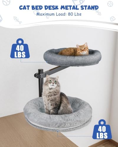 Acools Round Cat Bed Kitten Beds, Gray Donut Small Cats Bed