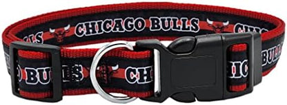 NEW & Improved Pets First NBA PET Collar Chicago Bulls Dog Collar, Size Large Basketball Team Collar for Dogs & Cats. A Shiny & Colorful Dog & Cat Collar Licensed by the NBA