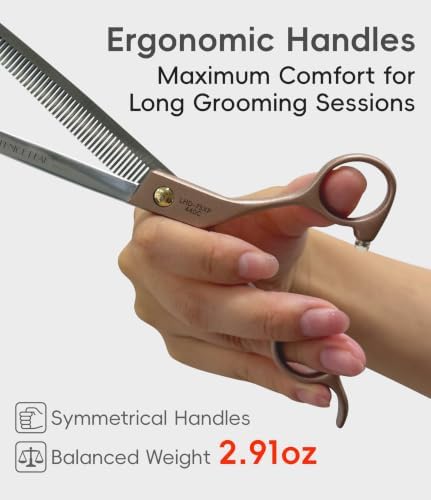 Professional Thinning Scissors for Dog Cat 7.5'' Pet Grooming Scissors 440C Stainless Steel Thinning Shears for Dogs 50/56 Teeth
