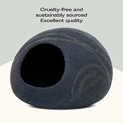 MEOWFIA Cat Cave - Merino Wool Bed for Indoor Cats (Slate Gray, Medium)