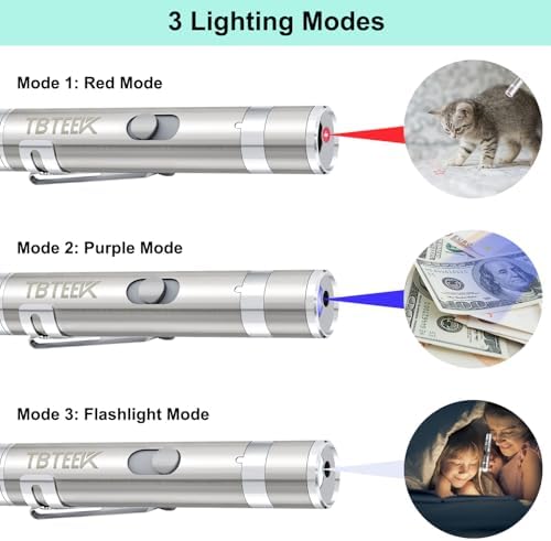 TBTeek Cat Toy 7 Light Modes & Adjustable Patterns Cat Mouse Toy (2 Pack)