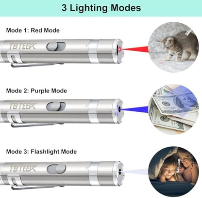 TBTeek Cat Toy 7 Light Modes & Adjustable Patterns Cat Mouse Toy (2 Pack)