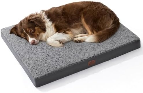 Bedsure Washable Dog Beds Large Sized Dog with Comfy Sherpa, 36IN Dark Grey